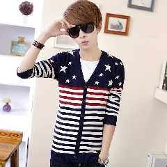 2021年新款v领撞色毛衣针织衫开衫女装外搭短款长袖秋冬打底上衣