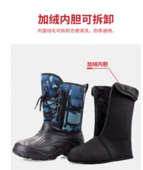户外冬季雪地靴男士防水防滑钓鱼靴子中筒靴保暖加绒加厚大棉鞋靴