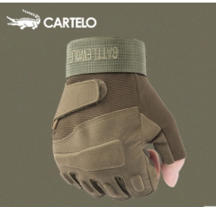 卡帝乐鳄鱼半指战术手套男夏季户外骑行力量训练手套健身露指防滑