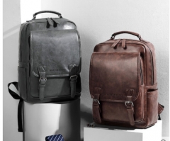 MK真皮双肩包男商务2020年新款时尚电脑旅行包大容量背包学生书包