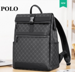 Polo双肩包男士商务休闲欧美大牌背包大容量出差电脑包潮牌男包