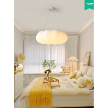 卧室吊灯北欧现代简约书房南瓜灯创意温馨儿童房间主卧云朵吸顶灯