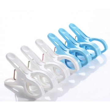 日本塑料夹子双弹簧晾晒夹子衣服夹 洗晒用品6个装晾衣架