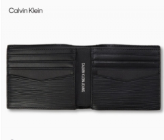 CK Jeans 男士牛皮肌理纹路开页多层分类钱包HP1644