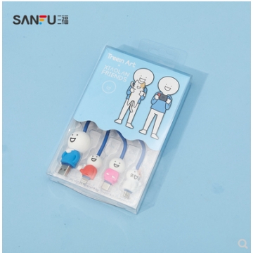 三福小蓝2-3口玩偶数据线 生活好物数码时尚充电线810001