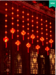 2022新年装饰彩灯闪灯串灯满天星红灯笼挂饰家用过年春节布置窗户