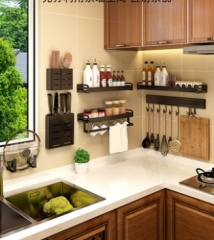 厨房置物架免打孔壁挂式家用调味料用品大全刀架挂架多功能收纳架