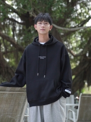 春秋装情侣同款连帽男卫衣韩版宽松字母印花休闲潮流学生落肩外套