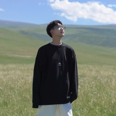 春秋圆领卫衣字母印花韩宽松套头衫百搭ins情侣装长袖男潮流